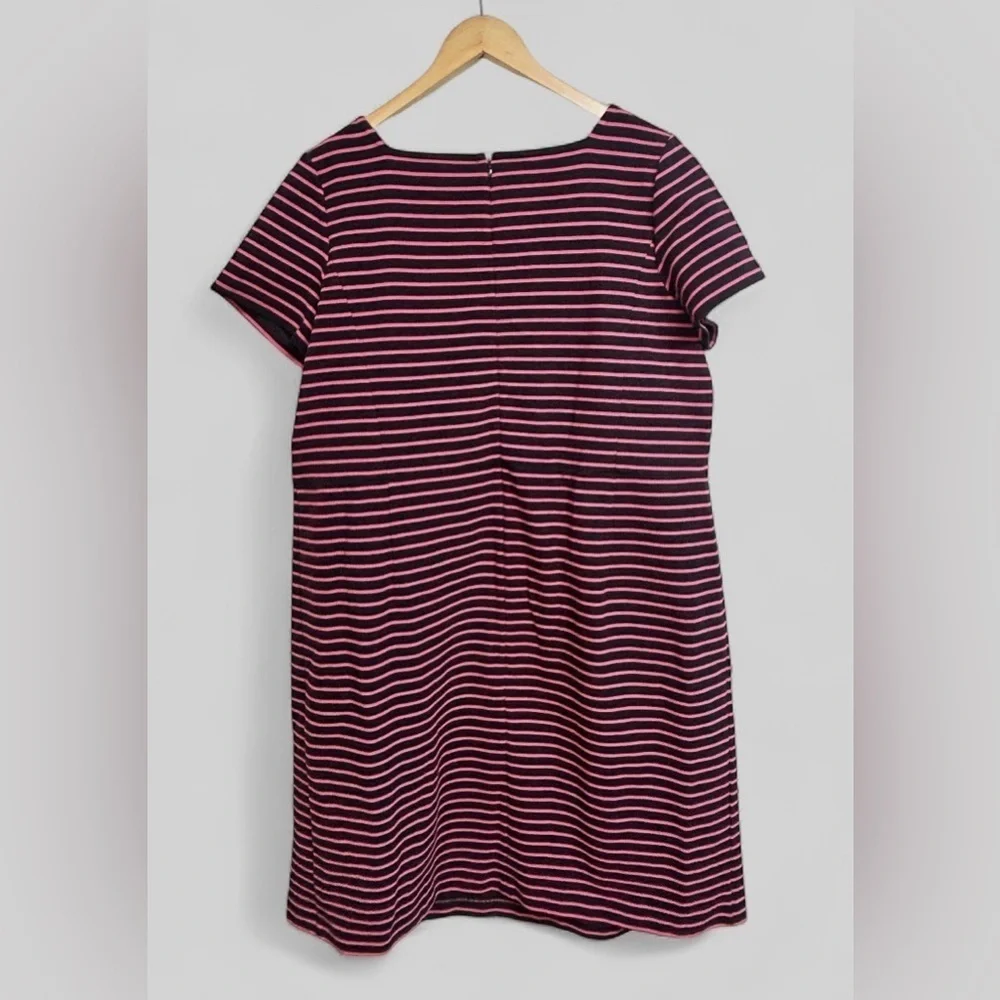 J.Crew Women’s Navy Blue Stripe Cotton Stretch ‎Dress Size 16W NWT